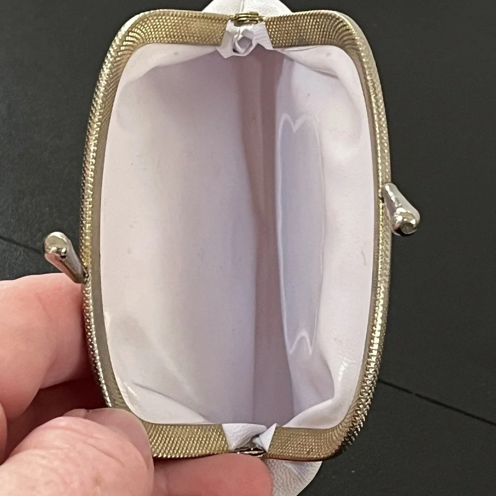 RARE Fairy Coin Purse White Kiss-Lock Clasp Vinyl Angel Girls Kids Child's T VTG